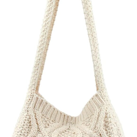 Crochet Shoulder Bag Handmade Boho Chic Crossbody Large Capacity Suitable for Da - Picture 1 of 9